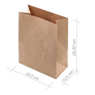 SACOLA DE PAPEL KRAFT PARDO  - 28,5x24x12 M - PCT 50 - CROMUS