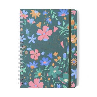 CADERNO ESPIRAL CAPA DURA LAGO 80FLS / CISNE FLORAL - UN - CICERO