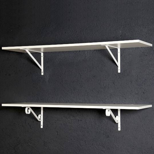 SUPORTE PARA PRATELEIRA PV FLEX MÃO FRANCESA (Par) Linha: Pesada. Acabamento: Branco. 280 x 490 mm - Ref: 266