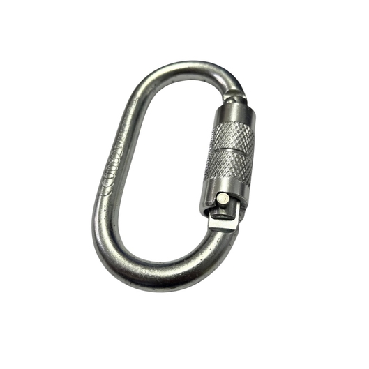 MOSQUETÃO AÇO OVAL TRAVA AUTOMATICA 25KN INASEG