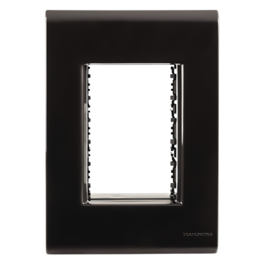 PLACA TRAMONTINA LINHA LIZ 4X2 3 POSTOS HORIZONTAIS GRAFITE