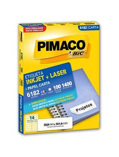 ETIQ INKJET/LASER CARTA 100FL 6182 - 33X101 - UN - PIMACO