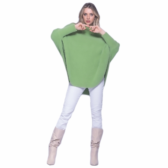 PONCHO FEMININO VERDE PADRÃO