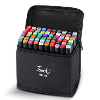 CANETA MARCADOR P/ COLORIR PONTA DUPLA - 60 CORES - UN - TOUCH