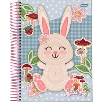 CADERNO UNIV CAPA DURA 1X1 80FLS - SWEETNESS - PCT 4 - JANDAIA