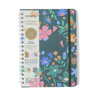 CADERNO ESPIRAL CAPA DURA LAGO 80FLS / CISNE FLORAL - UN - CICERO