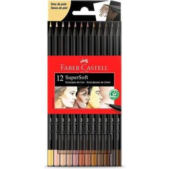 LAPIS DE COR SUPERSOFT REDONDO 12 CORES TONS DE PELE - C/12 - UN - FABER