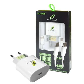 CARREGADOR TOMADA USB TURBO 25W - XC-UR82 - BRANCO - UN - X-CELL
