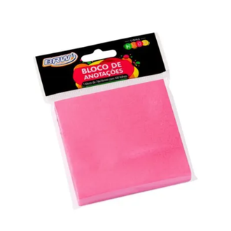 BLOCO ANOTACOES SMART NOTES 100F - 76X76 - BA7673 - ROSA NEON - UN - BRW