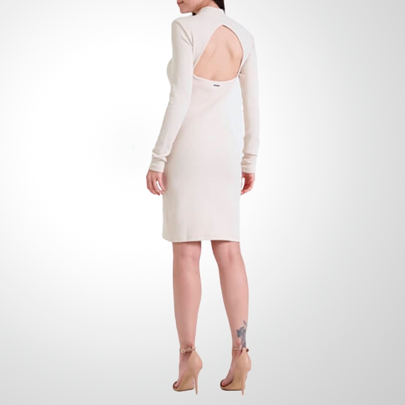 VESTIDO FORUM CANELADO BEGE