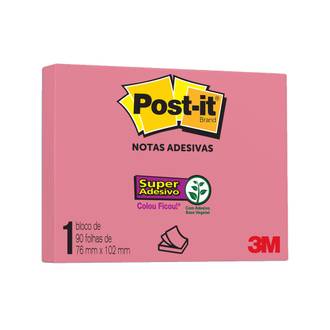 POST IT NOTAS ADESIVA 657 90F - 76X102 - PINK - UN - 3M