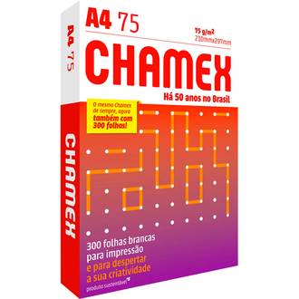 PAPEL CHAMEX 75G 300FLS - A4 - CX 08 - CHAMEX