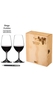 kit Riedel 2 taças Vinho do Porto + 1 caneta Crown em caixa de madeira 