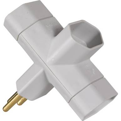 PINO ADAPTADOR BENJAMIM MARGIRIUS 3 PINOS (2P+T) 10 A Ref: ADP2-24 CINZA