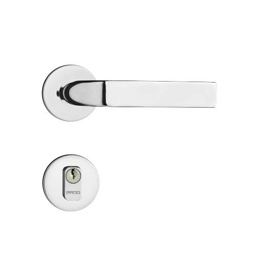 FECHADURA PADO COPA 40 mm ROSETA REDONDA Cilindro: 55 mm Ref: 962-80 Acabamento: Cromado (CR). Aplicação: Externa