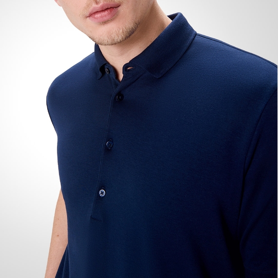 POLO MASCULINA 4 BOTÕES AZUL ESCURO RICARDO ALMEIDA