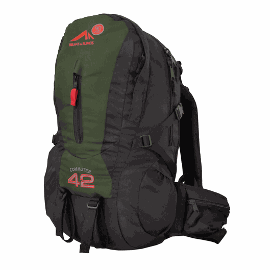MOCHILA COMMUTER 42 TRILHAS E RUMOS PRETO/VERDE