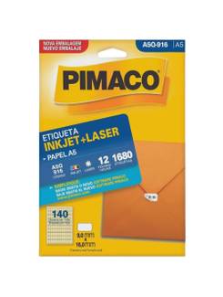 ETIQUETA INKJET/LASER A5 12FL - A5Q-916 - 9X16 - UN - PIMACO