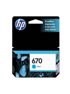 CARTUCHO DE TINTA 670 CIANO CZ114AB - UN - HP