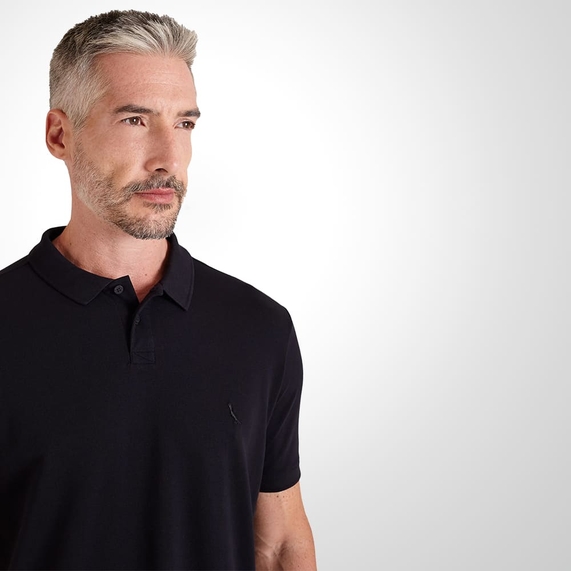 POLO RESERVA MASCULINA PIMA PIQUET PRETA