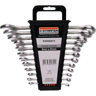 JOGO DE CHAVE COMBINADA STARFER 12 PEÇAS REF. 3502813