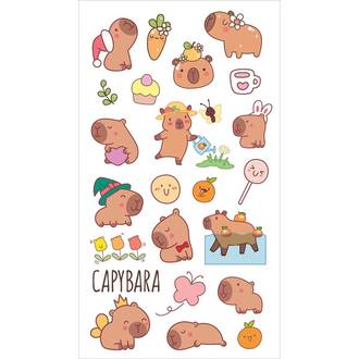 ADESIVO DECORADO TRANSPARENTE 6 FLS - CAPYCLUB - UN - TILIBRA