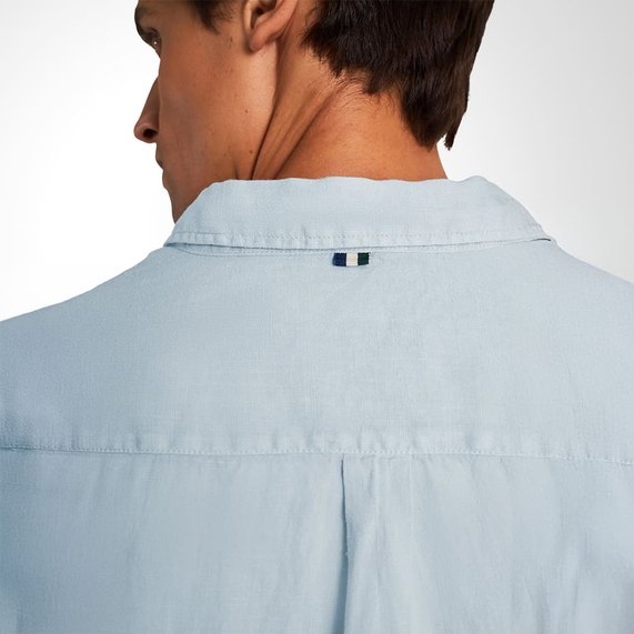 CAMISA RESERVA MASCULINA MANGA LONGA LINHO AZUL
