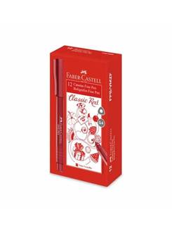 CANETA FINE PEN 0,4MM - COLORS - VERMELHO - CX 12 - FABER