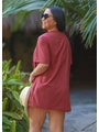 SAÍDA DE PRAIA KIMONO COM SHORT MARSALA COLEÇÃO TRANCOSO 8148 - 2