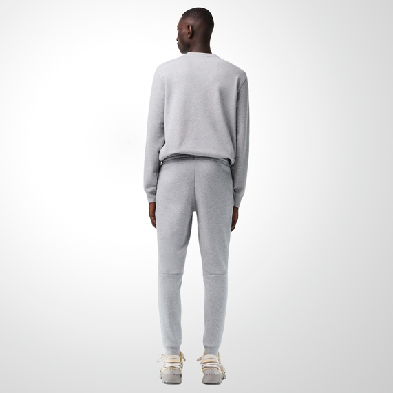 CALÇA MASCULINA ESPORTIVA EM FLEECE ALGODÃO CINZA LACOSTE