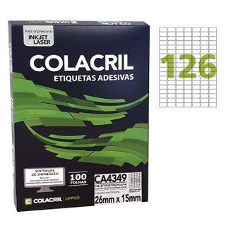 ETIQUETA INKJET/LASER A4 100FL CA4349 - 15X26 - UN - COLACRIL