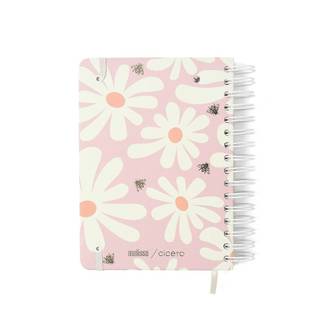 AGENDA ESPIRAL MELISSA A5 - PLANNER PINK BLOOMY - UN - CICERO