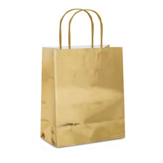 SACOLA DE PAPEL METAL FOSCO SORTIDO-14000627 - 21,5x15x8 P - UN - CROMUS
