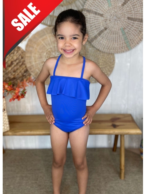 MAIÔ TRADICIONAL INFANTIL BABADO AZUL BIC