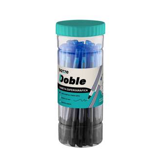 CANETA ESFEROGRAFICA BAZZE DOBLE - AZ/PT - DPL 24 - TRIS