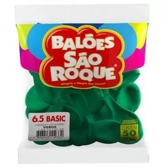 BALAO 6,5 LISO BASIC C/50  - VERDE - UN - SAO ROQUE