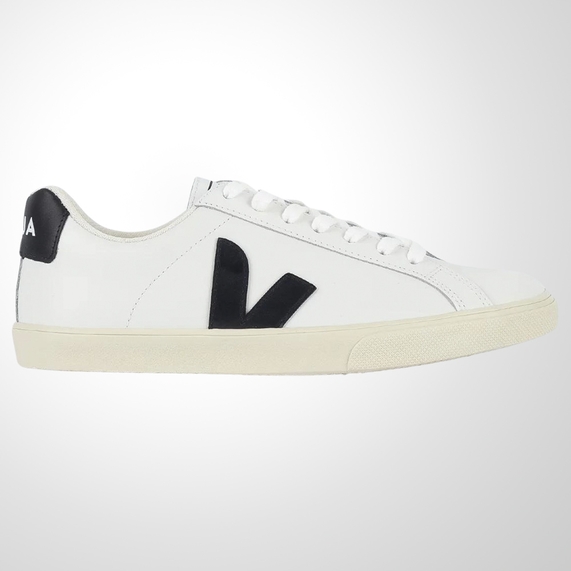 TÊNIS VEJA ESPLAR LOGO LEATHER WHITE BLACK