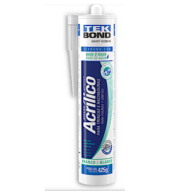 SILICONE TEKBOND ACRÍLICO PARA TRINCAS E RACHADURAS BRANCO 425g