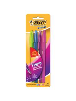 CANETA CRISTAL FASHION C/4 1,2MM - UN - BIC