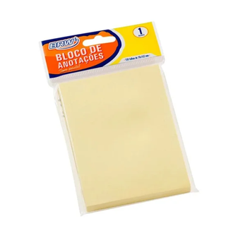 BLOCO ANOTACOES SMART NOTES 100F - 76X102 - BA7501 - AMARELO PASTEL - UN - BRW