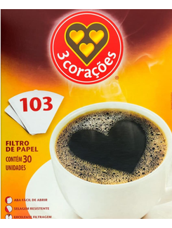 FILTRO DE PAPEL 103 C/30 - UN - 3 CORACOES