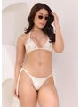 BIQUINI CORTININHA CONCHAS CALCINHA DE AMARRAR OFF WHITE COLEÇÃO BÚZIOS - 1