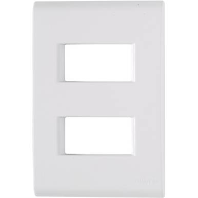 PLACA TRAMONTINA LINHA LIZ 4X2 2 POSTOS HORIZONTAIS REF. 57106/006 BRANCO