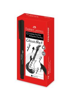CANETA FINE PEN 0,4MM - COLORS - PRETO - CX 12 - FABER