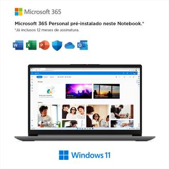 NOTEBOOK 15.6" IDEAPAD 1 CELERON+MSFT365/4GB/128GB/W11 - CINZA - UN - LENOVO