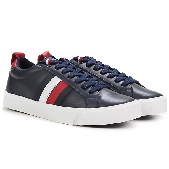 TÊNIS MASCULINO DINO 9A COURO MARINHO TOMMY HILFIGER