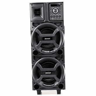 CAIXA DE SOM BT 1100W PORTATIL - ACA 1101 DUPLO 8 - PRETO - UN - AMVOX