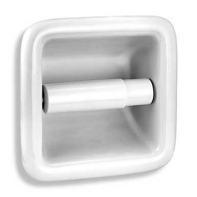 PAPELEIRA DE LOUÇA ICASA 15CM X 15CM COM ROLETE IA1 00 BRANCO