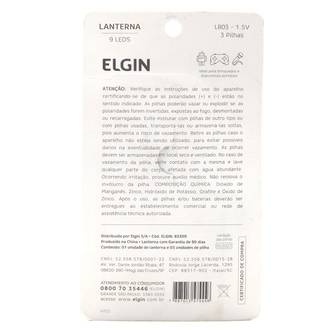 LANTERNA BOLSO C/3 PILHAS AAA 82309 - PRETO - UN - ELGIN