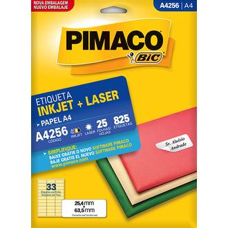 ETIQUETA INKJET/LASER A4 25FL A4256 - 25X63 - UN - PIMACO